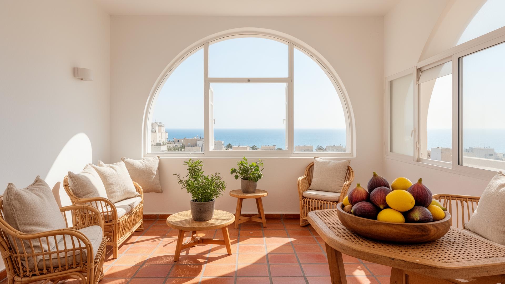Intérieur méditerranéen avec vue mer, Tel Aviv, Israël